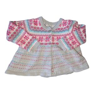 Cozy Pink and Blue Patterned Kids Sweater